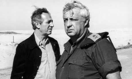 Shimon Peres left with Ariel Sharon