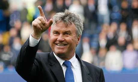 Guus Hiddink has refused to discuss links with Chelsea. Photograph: Getty Images