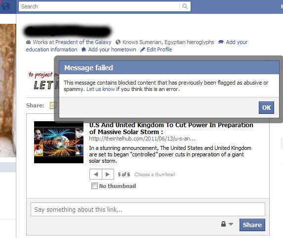 Facebook Censoring Some Alternative News Sites…