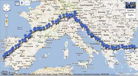 transeuropa bike ride route map