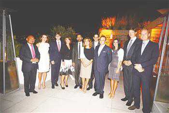 Zennström (2nd R) has attended a dinner party given by Hanzade Doğan Boyner (4th L) and met figures from Turkish firms. 
