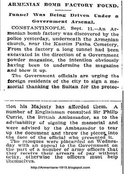 06 NYT september 12 1896 Armenian Bomb Factory was Discovered Near Kassim Pasha Cemetery