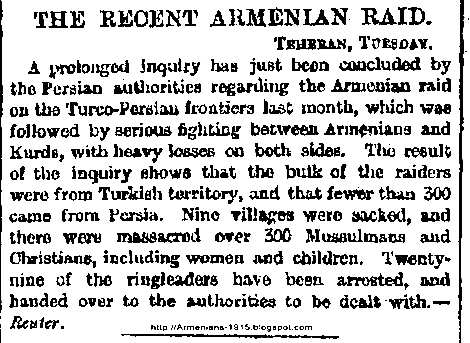 Bristol Times And Mirror The 1897 09 29 Armenian Raiders From Turkish Territory on Turco Persian Frontiers