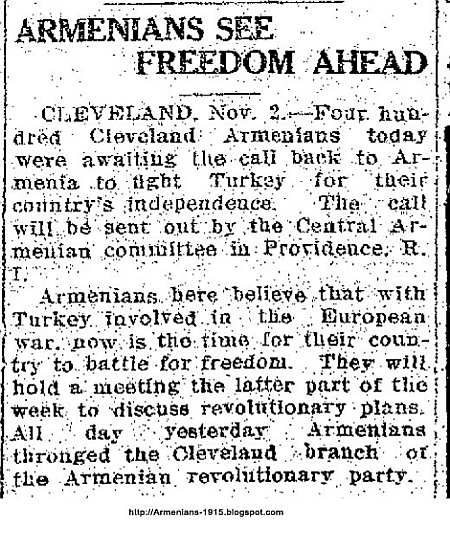 Lima Daily News 1914 11 02 Four Hundred Cleveland Armenians Waiting to Call Back to Armenia To Fight Turkey