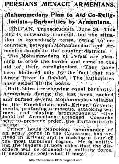 New York Times 1905 06 27 Mahommedans Plan To Aid Co Religionists Barbarities By Armenians