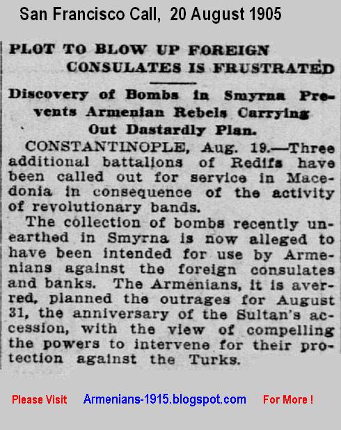 Plot To Blow Up Foreign Consulates By Armenian Rebels Dastardly Plan San Francisco Call 20 Aug 1905