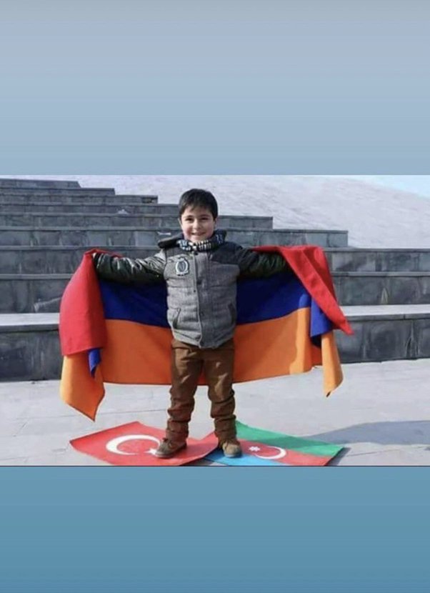 armenian kids hate azerbaijan and turkish flag