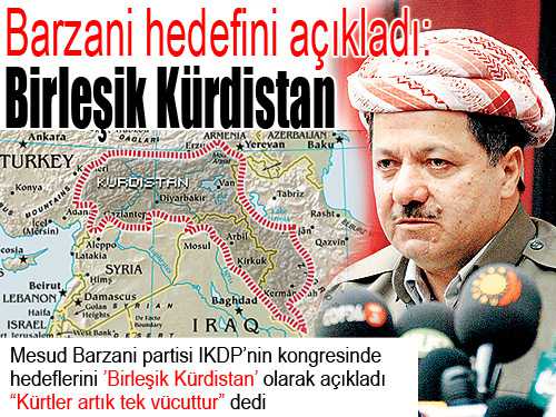 BARZANİ HEDEFİNİ AÇIKLADI: BİRLEŞİK KÜRDİSTAN