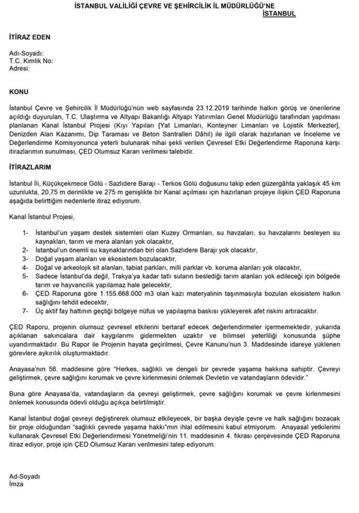 Hayata geçirilmesiyle birlikte geri dönüşü olmayan yıkımlara neden olacak Kanal İstanbul projesine ilişkin Çevresel Etki Değerlendirmesi (ÇED) yeterli kararı verildi. - ced raporu