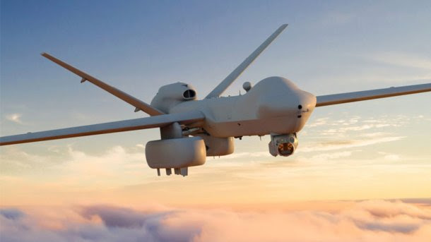 - MQ9 Reaper drone ucusta Droneun altinda bir SOAR podu var