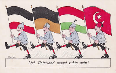 Almanyaiç istihbaratından sorumlu Federal Anayasayı Koruma Teşkilatı 19 Haziran 2024 tarihinde 408 sayfalık 2023 yılı raporunu yayınlamış. - birinci Dunya Savasi Ittifak Propaganda kartpostali