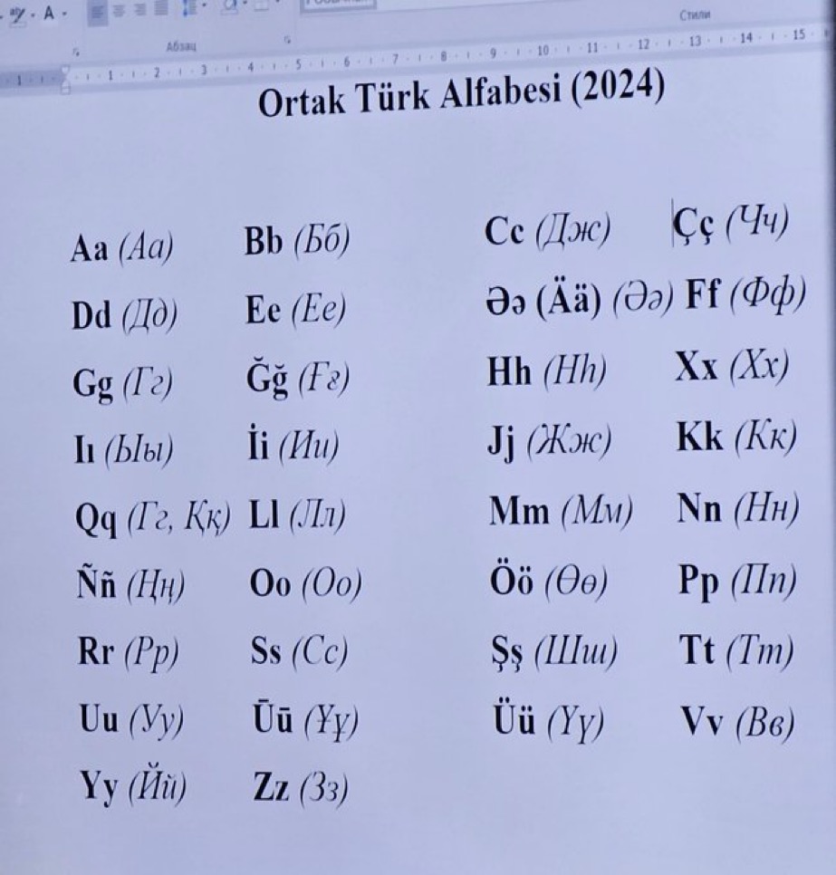 Türkler bir iş görende böyle olur! - ortak turk alfabesi