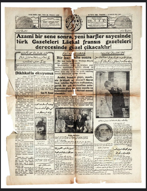               (İkdam gazetesi,24 Eylül 1928 )  - turk dili latin alfabesi