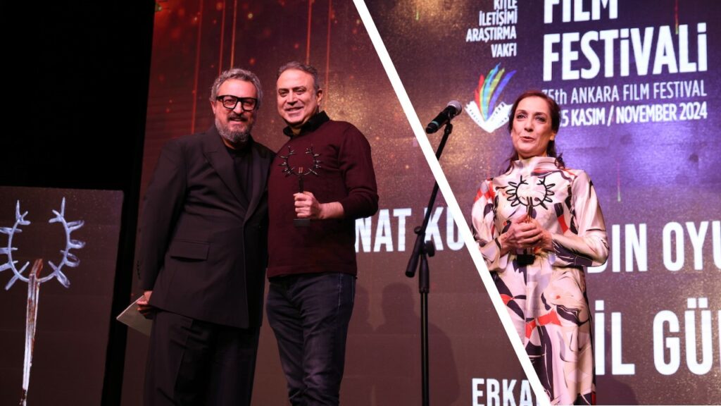 35. Ankara Film Festivali'nde ulusal yarışmaların kazananları belli oldu. Jüri başkanlığını Onur Saylak'ın yaptığı ve 12 kategoride ödüllerin dağıtıldığı Ulusal Uzun Film Yarışması'nda En İyi Film Ödülü, geçtiğimiz hafta kaybettiğimiz Ankara Film Festivali Başkanı İnci Demirkol'un anısına verildi. "Hemme'nin Öldüğü Günlerden Biri" adlı film En İyi Film seçilirken, yönetmeni Murat Fıratoğlu da En İyi Yönetmen Ödülü'nün sahibi oldu. Gecede ayrıca, Mahmut Tali Öngören En İyi İlk Film Ödülü, Doğuş Algün'ün yönettiği "Ölü Mevsim"e, Onat Kutlar En İyi Senaryo Ödülü de "Döngü" ile Erkan Tahhuşoğlu'na verildi. Festivalin Ulusal Belgesel Film Yarışması'nda En İyi Film Bahar Bektaş'ın yönettiği "Sürgün Asla Bitmez" filmine giderken, Ulusal Kısa Film Yarışması'nın en iyisi de Yakup Tekintangaç'ın yönettiği "Morî" oldu. - Dongu